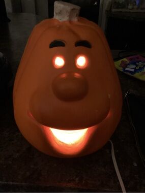 vintage 1998 lighted foam/plastic jack-o'-lantern decoration
